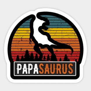 PapaSaurus Dad T-Rex Dinosaur Retro Father Sticker